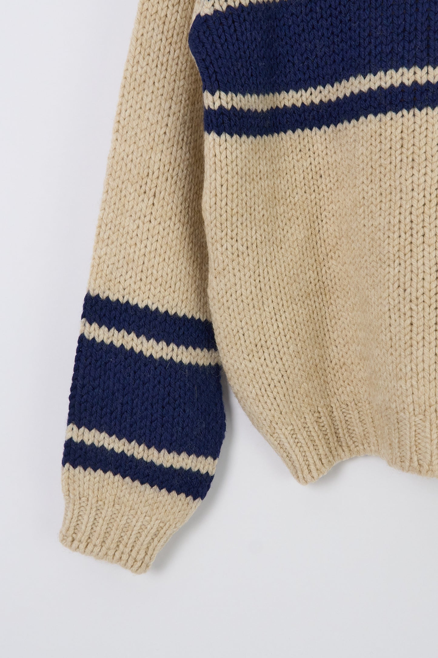 Langdale Cardigan, Chunky Knit Stripe - Sand