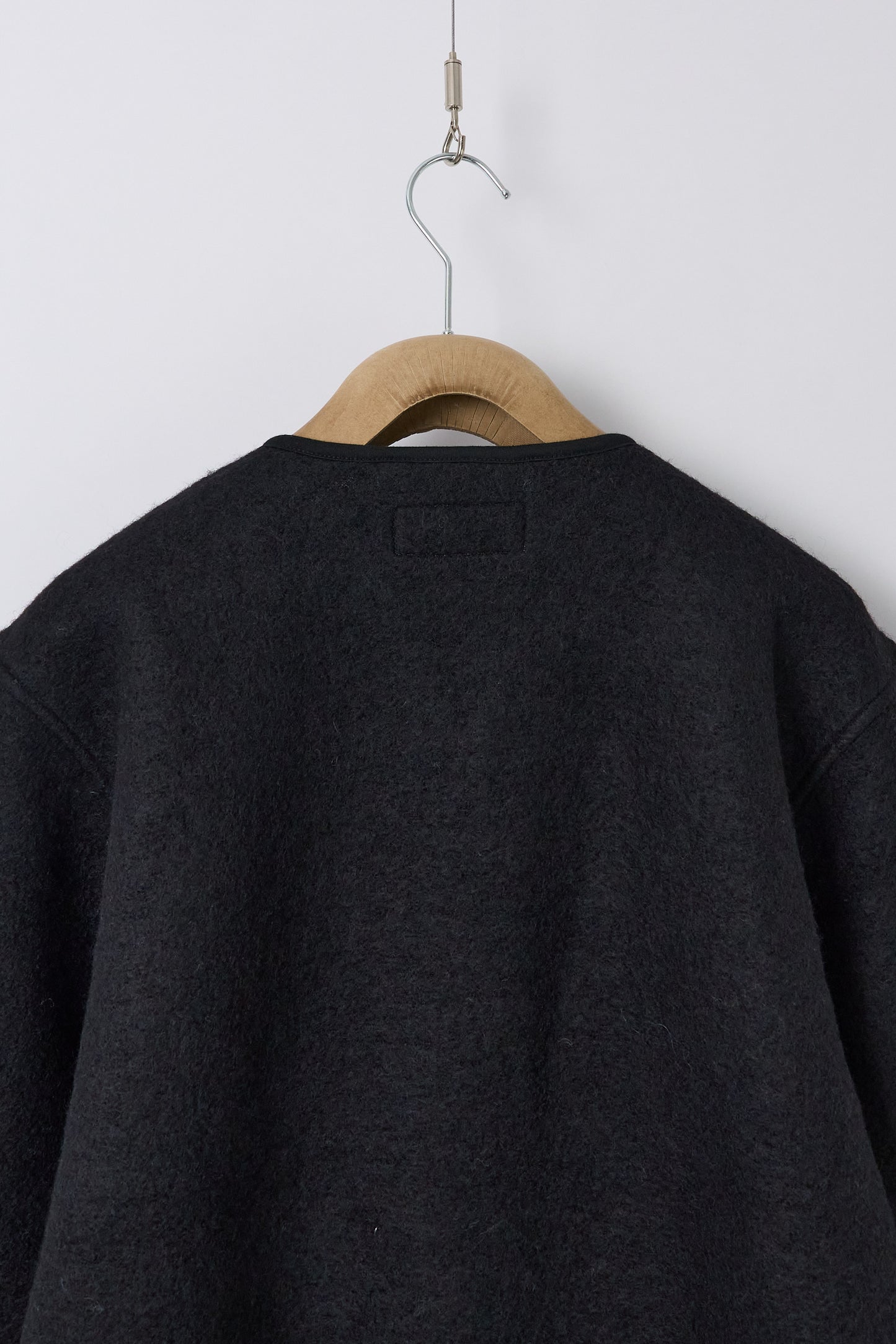 Zip Liner Jacket in Wool Fleece - Black