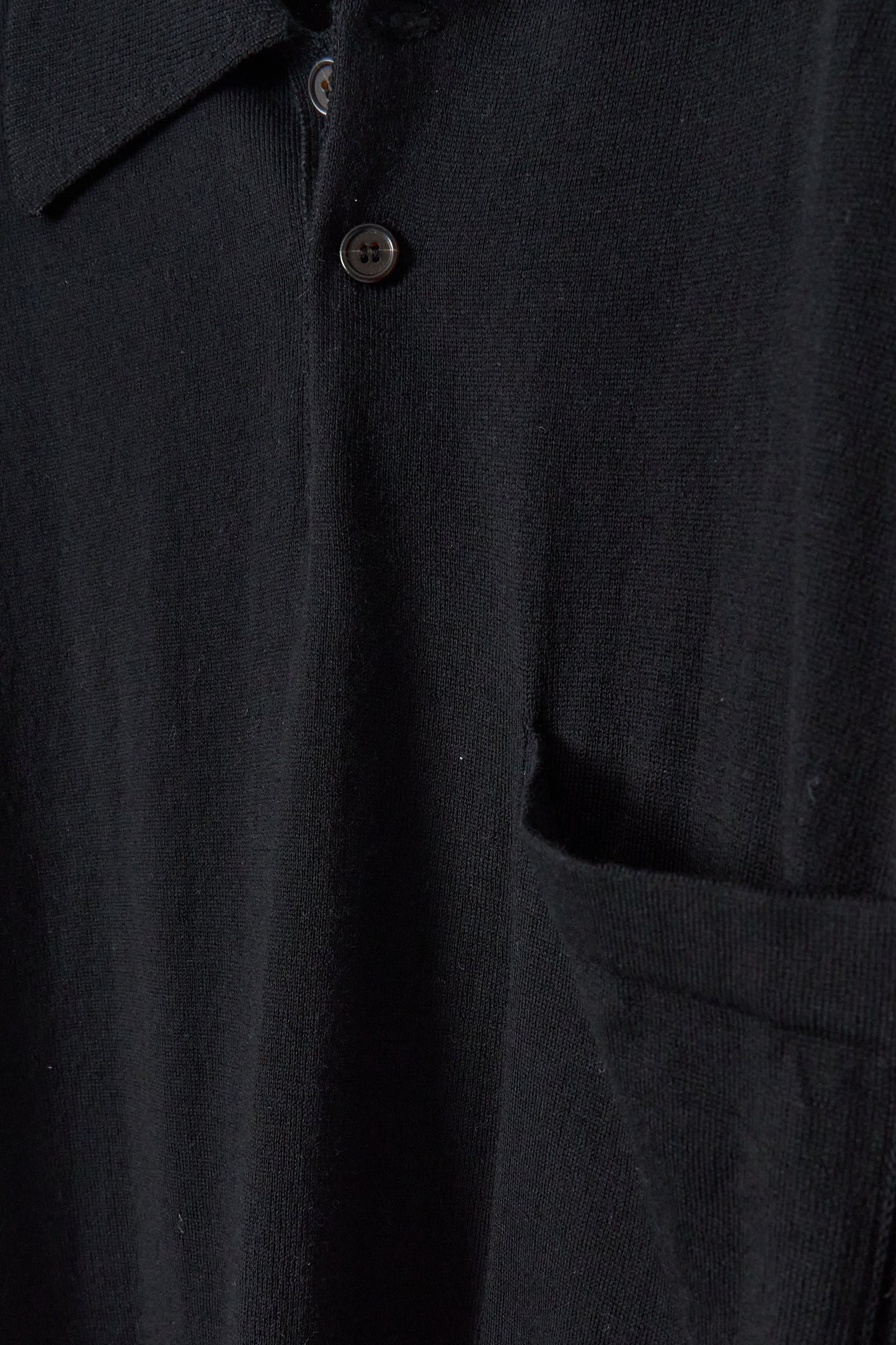 S/S Pullover Knit Shirt II Woolcot Bio - Black