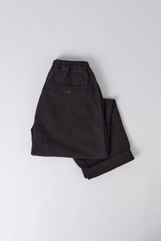 Oxford Pant Lyo Linen Mix - Licorice