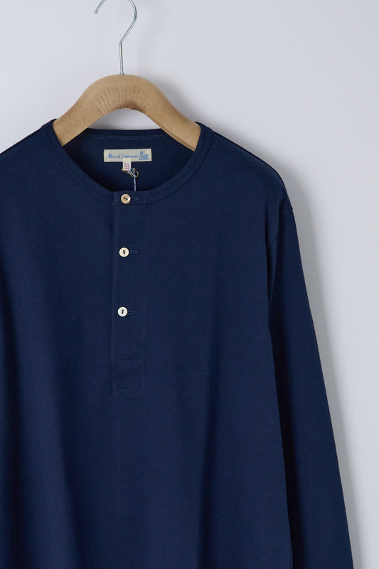 2M06 Refined Long Sleeve Henley Ink Blue