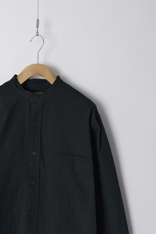 Banded Collar Shirt - Black