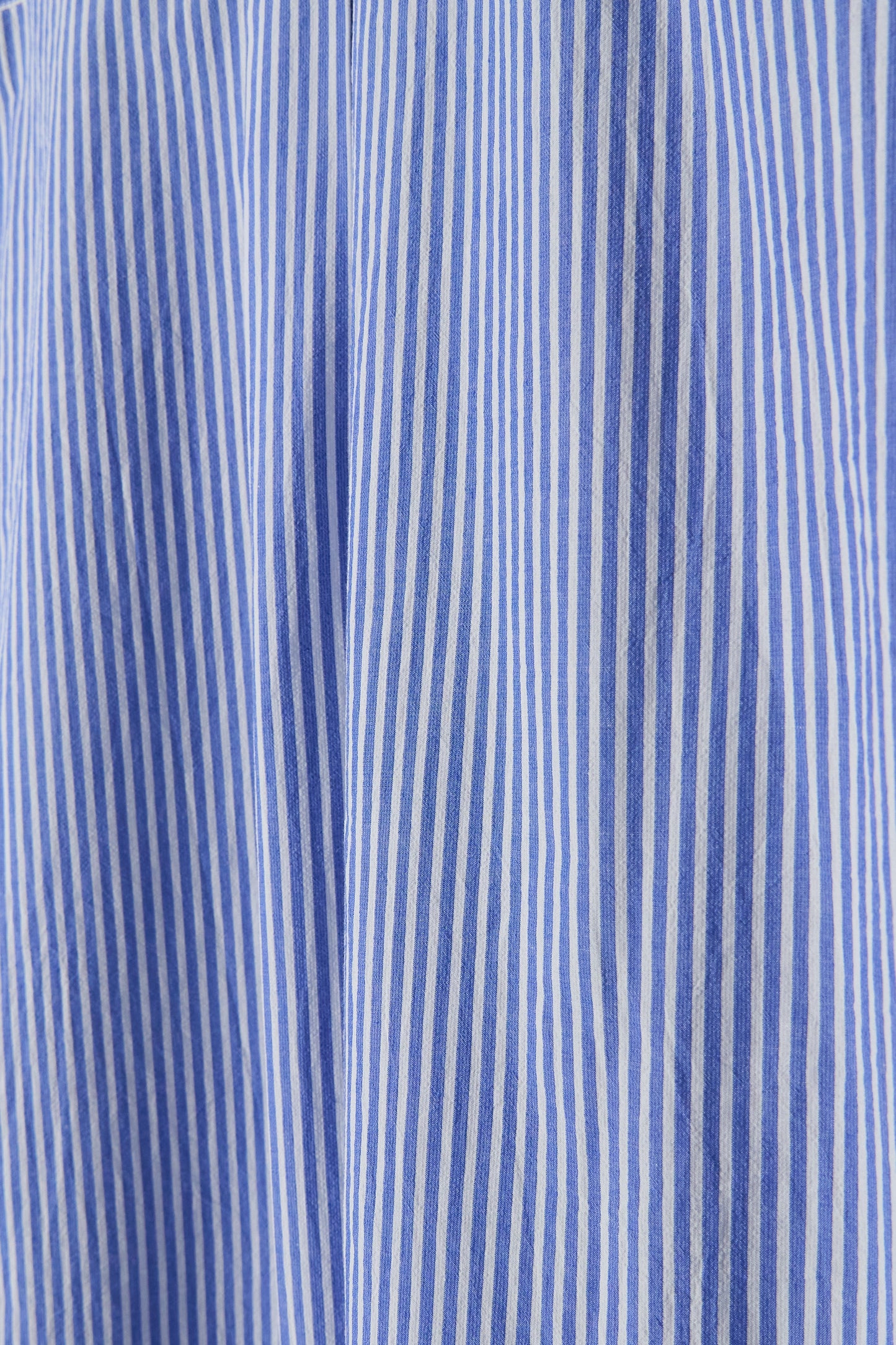 Banded Collar Shirt - Blue Stripe