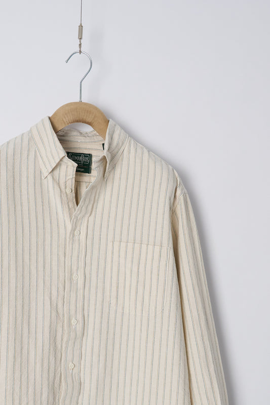 Tan Striped Japanese Oxford - Old Fit