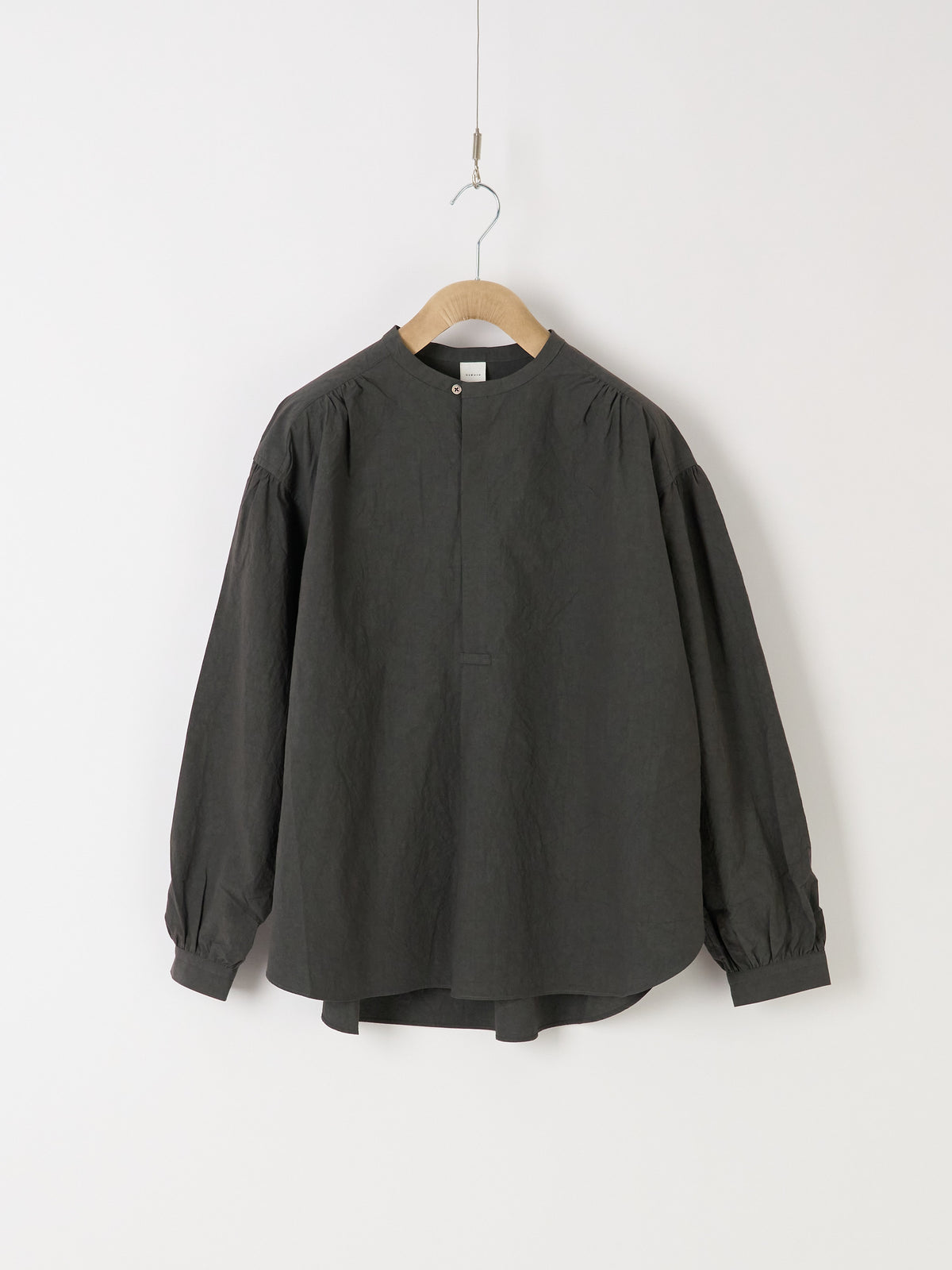Gathered Pull-On Shirt - Charcoal