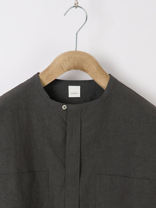 Double-Pocket Wide Shirt - Charcoal