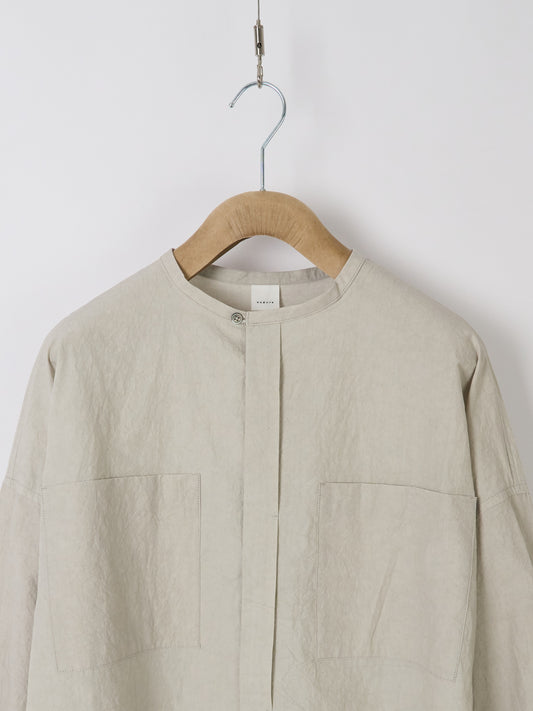 Double-Pocket Wide Shirt - Light Grey