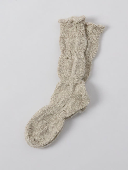 Alpaca Linen Ploot Socks - Natural