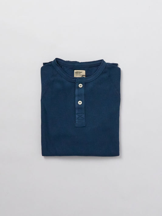 Henley Cotton Waffle - Ink