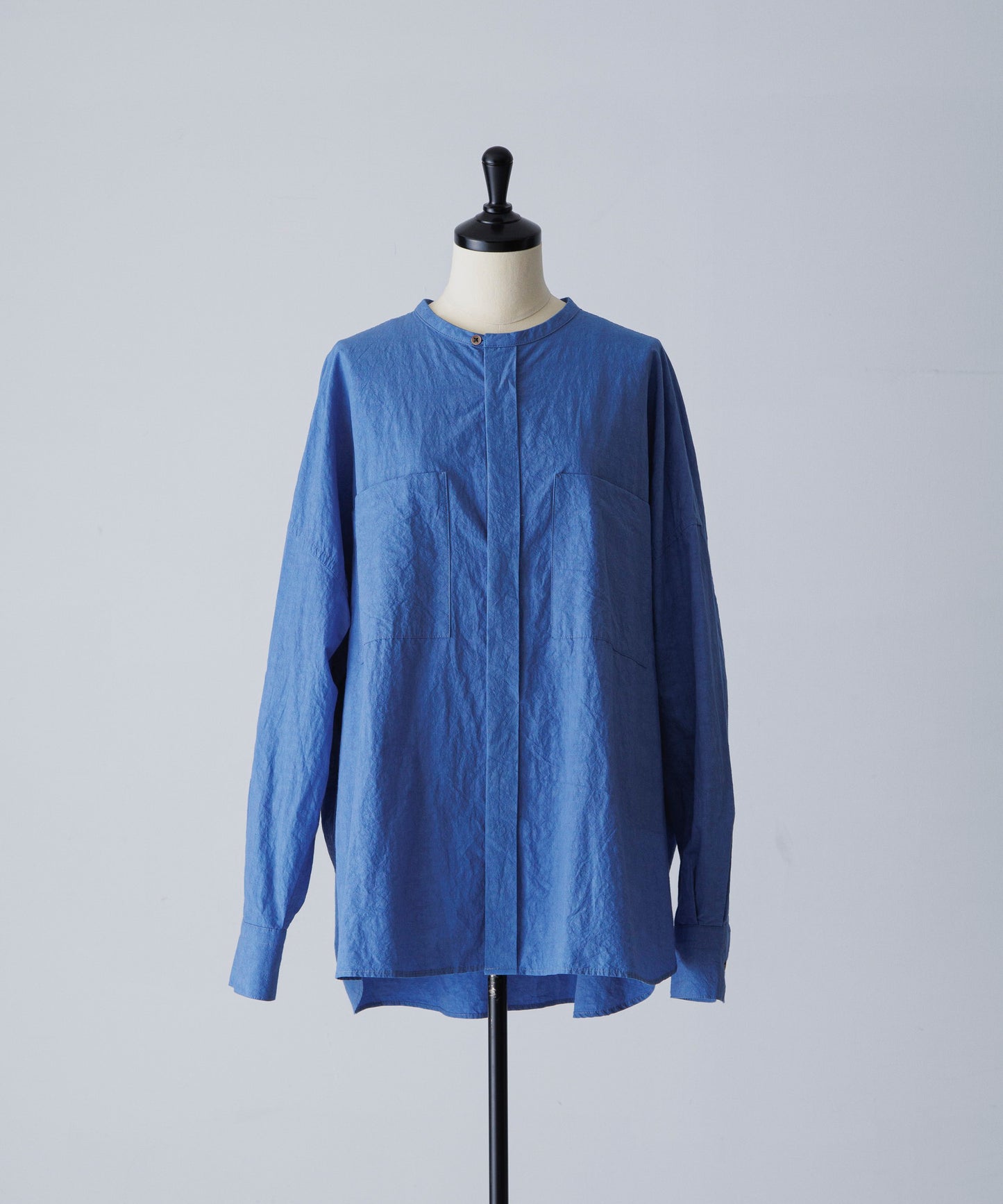Double-Pocket Wide Shirt – Blue