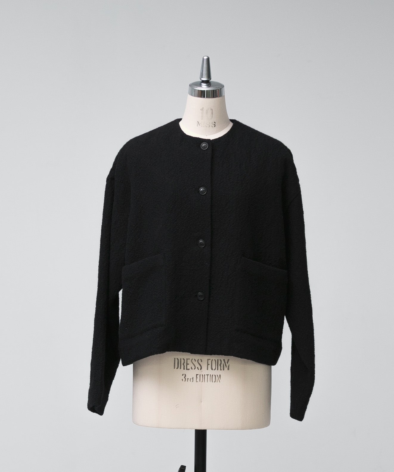 Bumpy Wool Linen Jacket - Black