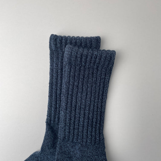 LOOSE PILE CREW SOCKS - MIX NAVY