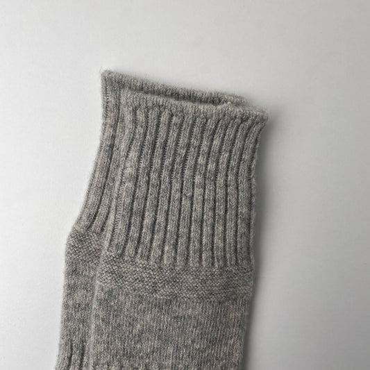 GUERNSEY PATTERN CREW SOCKS - L.GRAY / M.GREEN