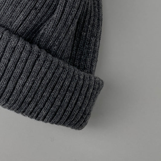 RECYCLE W/PL 2x2 BEANIE - D.GRAY