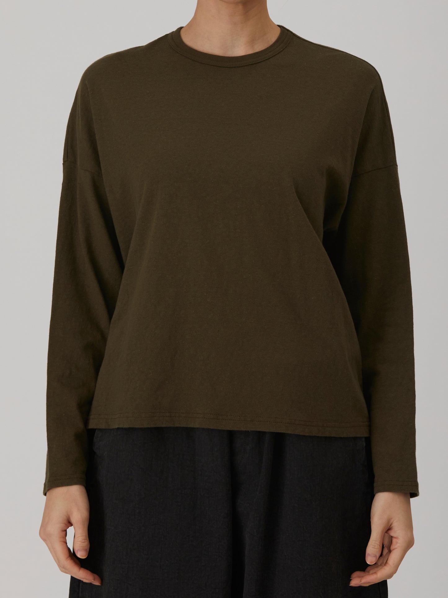Recycle Jersey Long Sleeve Pullover - Khaki