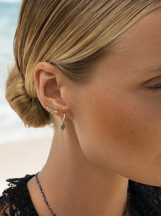 N° 865 Earrings Gold & Ruthenium