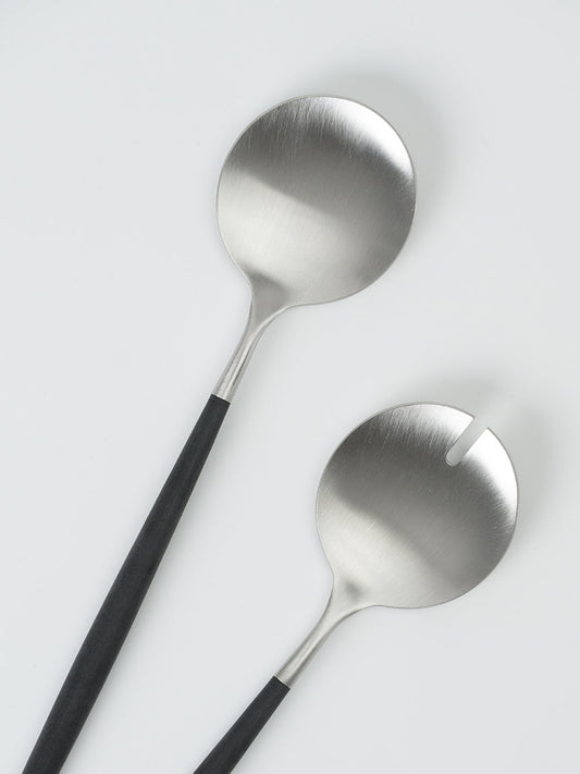 Goa Salad Servers w black handle