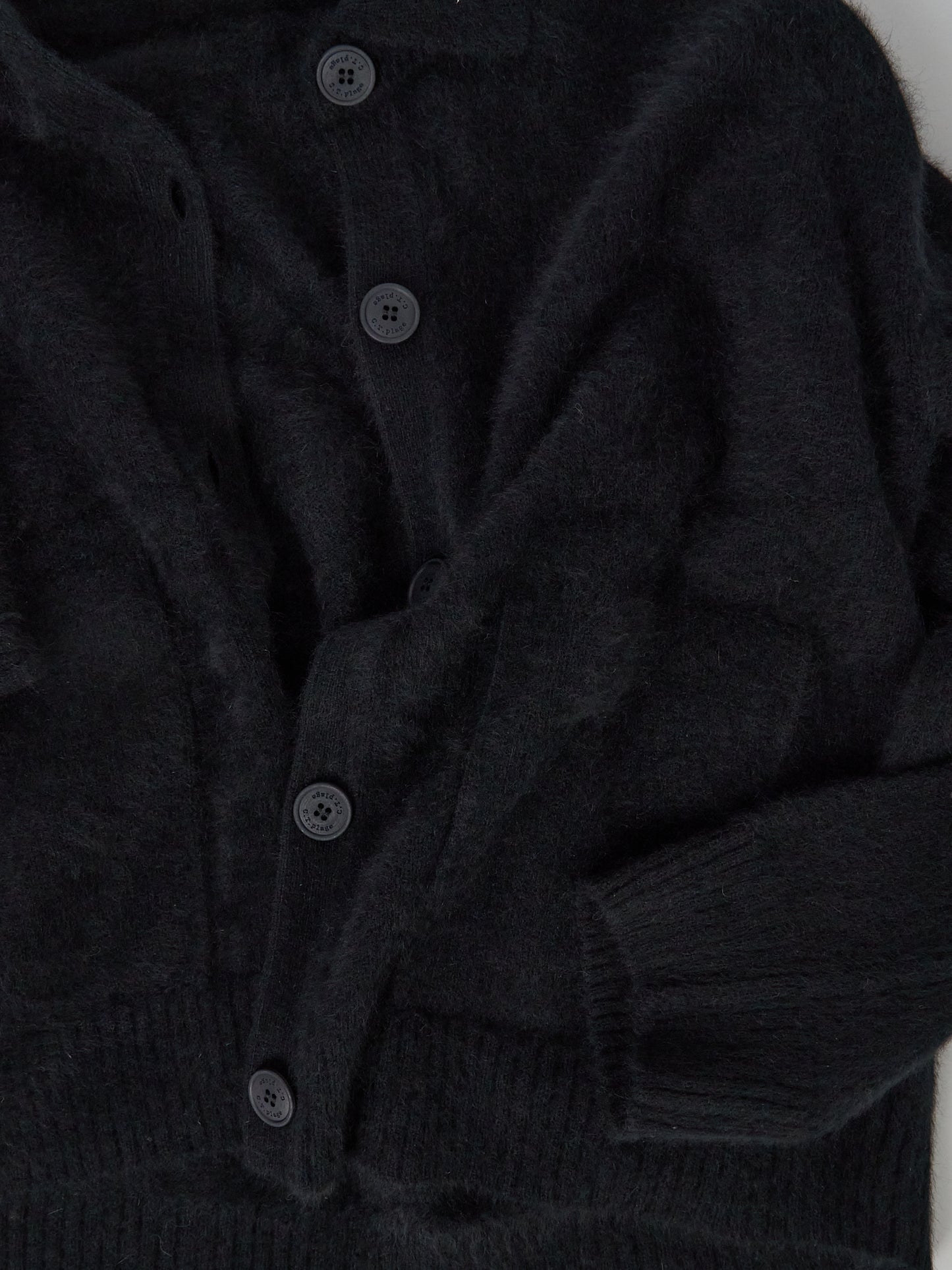 Polo Neck Longsleeve Cardigan - Black