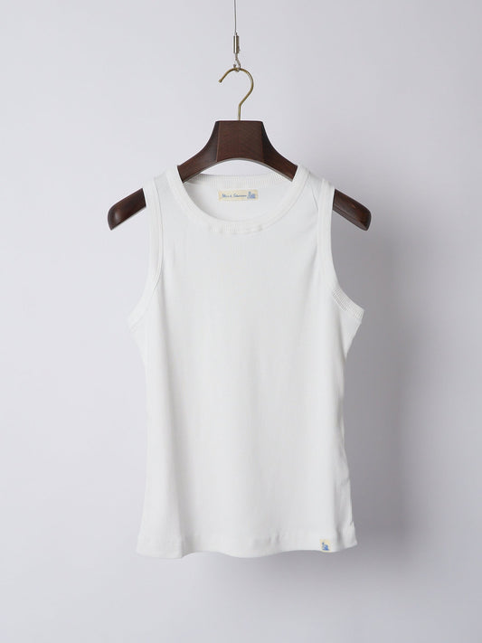 Ribbed Organic Cotton Tank Top - White