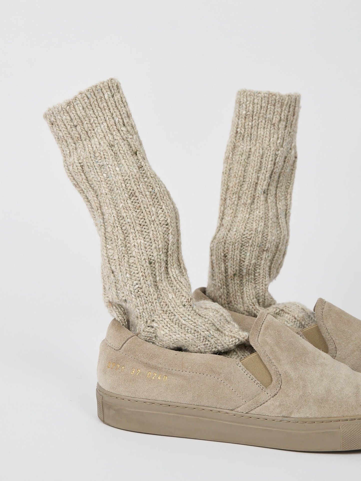 Fleck Irish Wool Socks - Natural Melange