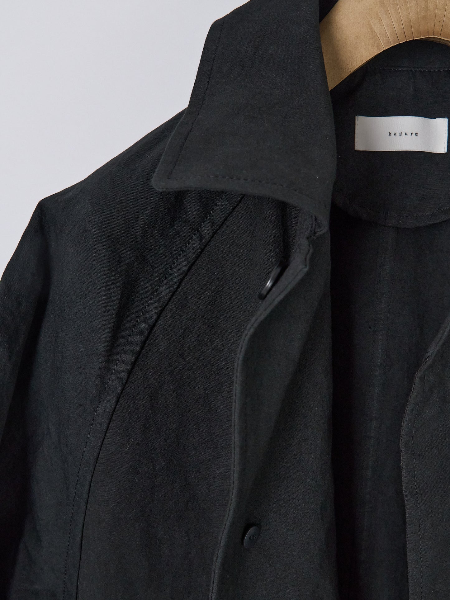 Cotton Bal (Balmacaan) Coat - Black