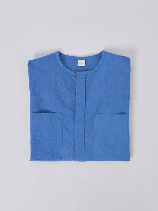 Double-Pocket Wide Shirt – Blue
