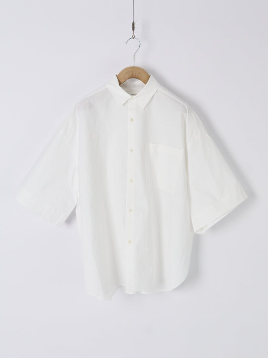Wide Half-Sleeve Shirt - Off-White