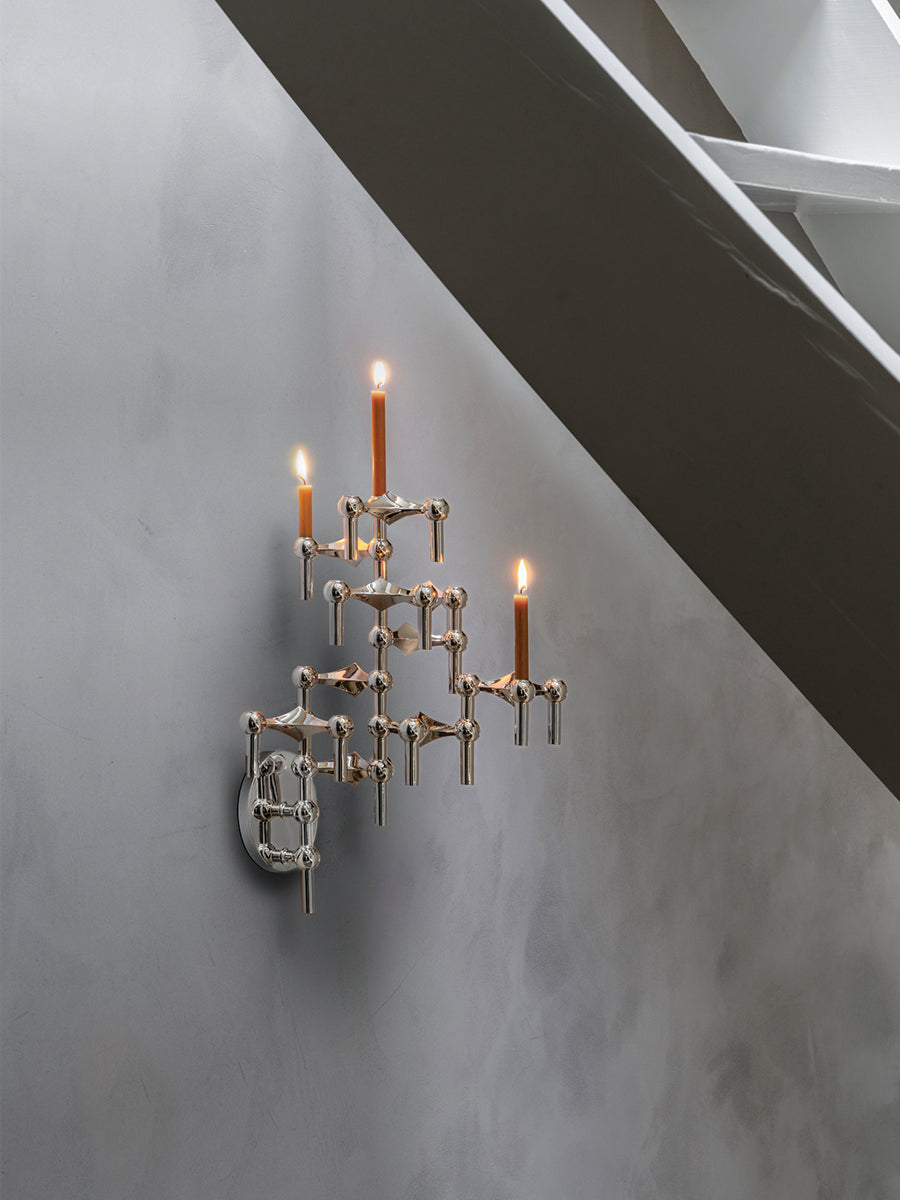 STOFF Nagel Candle Holder Set of 3 Chrome