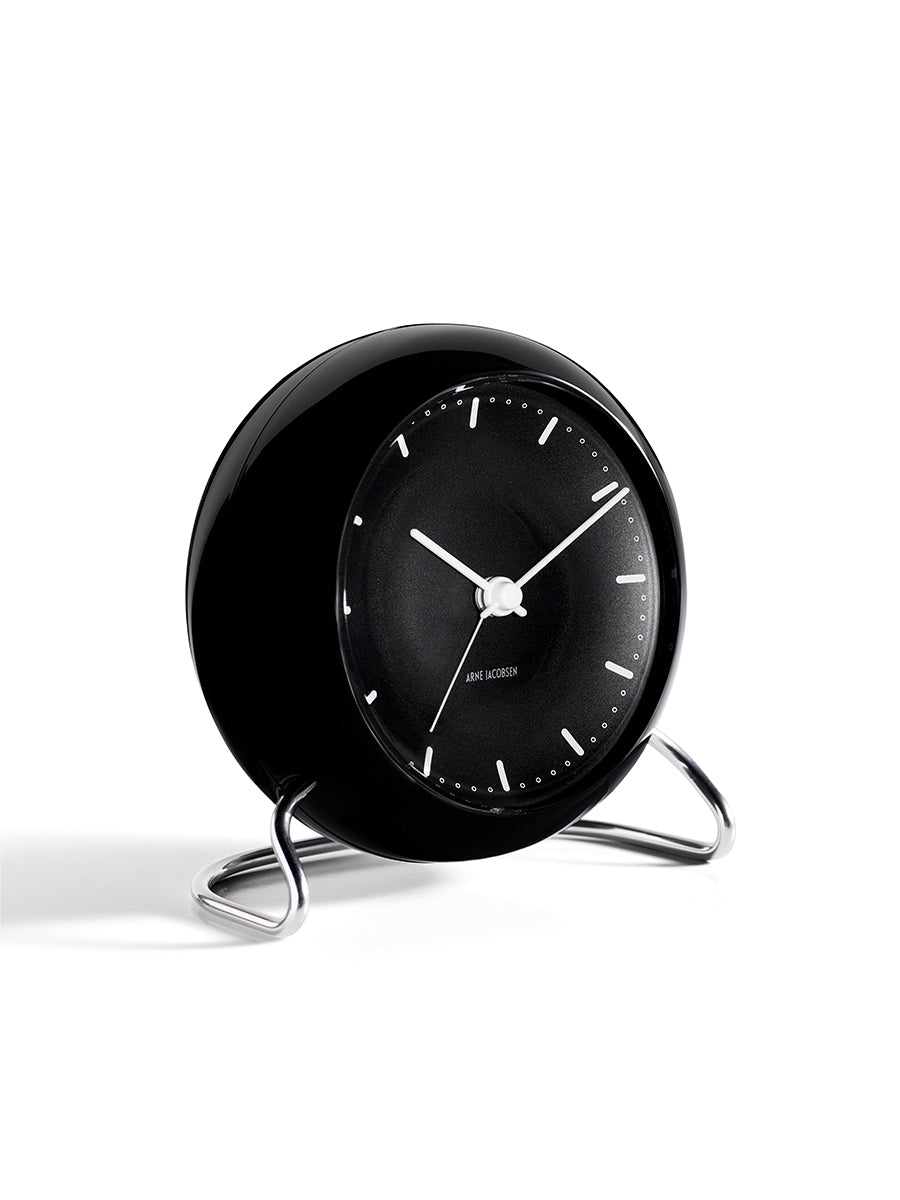 City Hall Table Clock Black