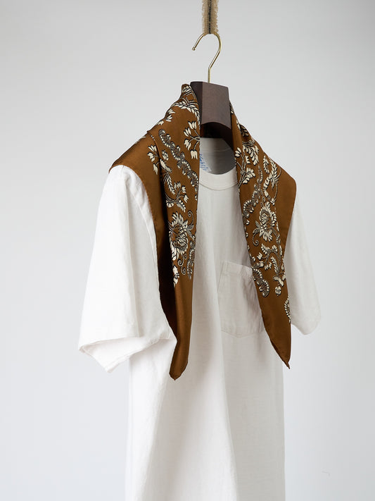 Grano Silk Scarf - Coffee 68cm