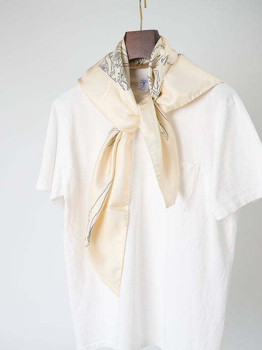 Nostalgia Silk Scarf - Champagne 90cm