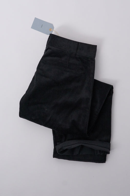 Fujito Wide Slacks, 8W Corduroy Black