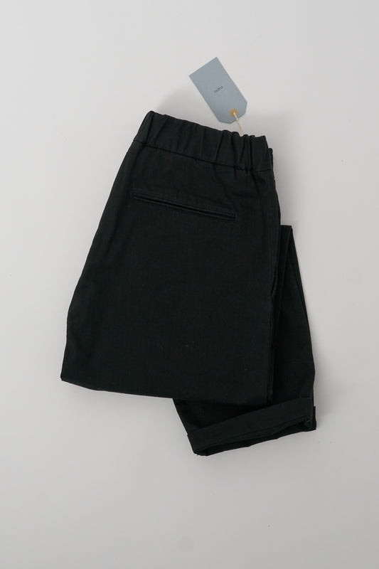Fujito Easy Pants, Herringbone Twill - Black