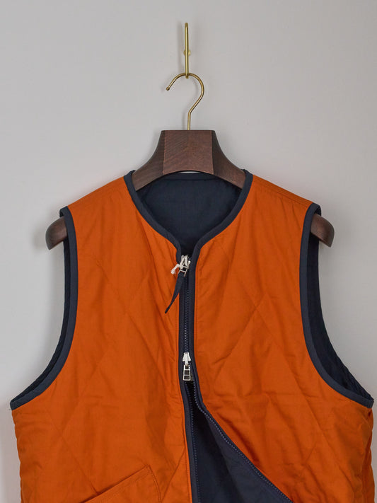 Reversible Military Liner Gilet in Navy/Orange
