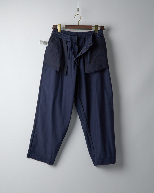 Oxford Pant in Dark Navy Herringbone Cotton