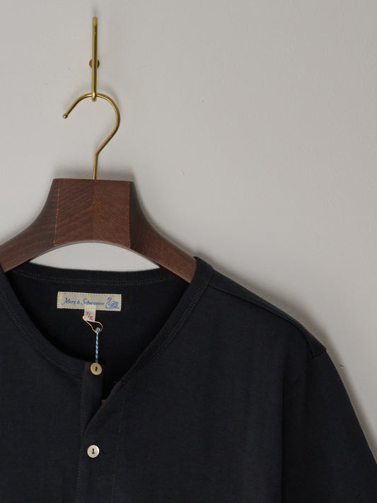 Men's Short Sleeve Loopwheeled Henley - 7.2oz Classic Fit (98 Charcoal)