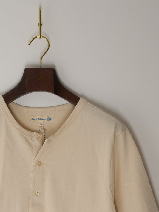 Men's Short Sleeve Loopwheeled Henley - 7.2oz Classic Fit (02 Nature)