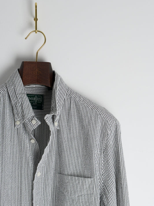 Charcoal Yarn-Dyed Seersucker