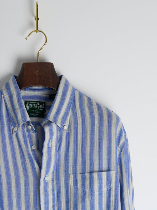 Blue Cotton/Ramie Cabana Stripe