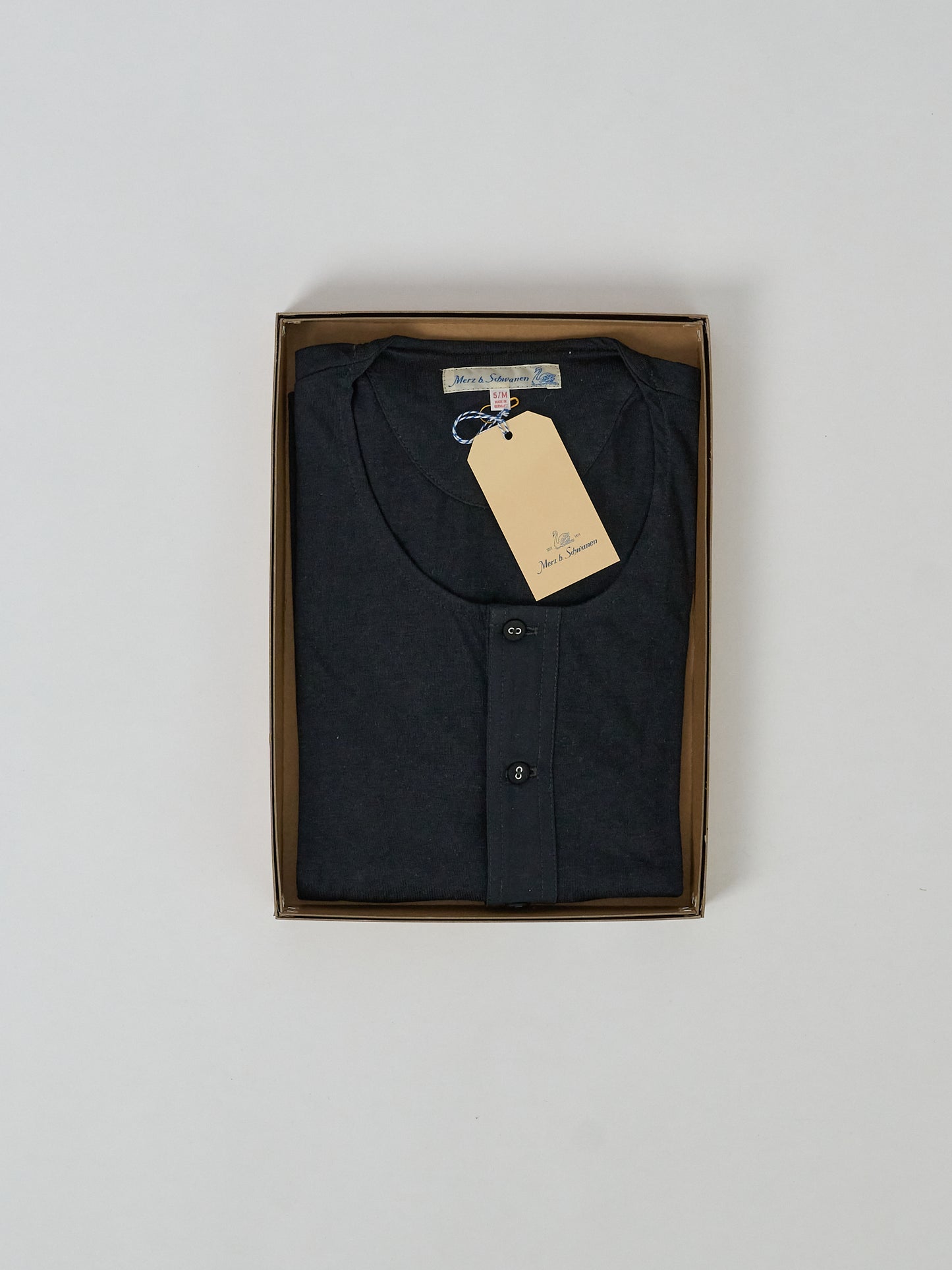 102 Loopwheeled Maco-Imit Long Sleeve Henley – Charcoal 98