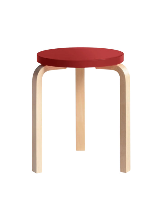 Stool 60 - Birch/Red Lacquered