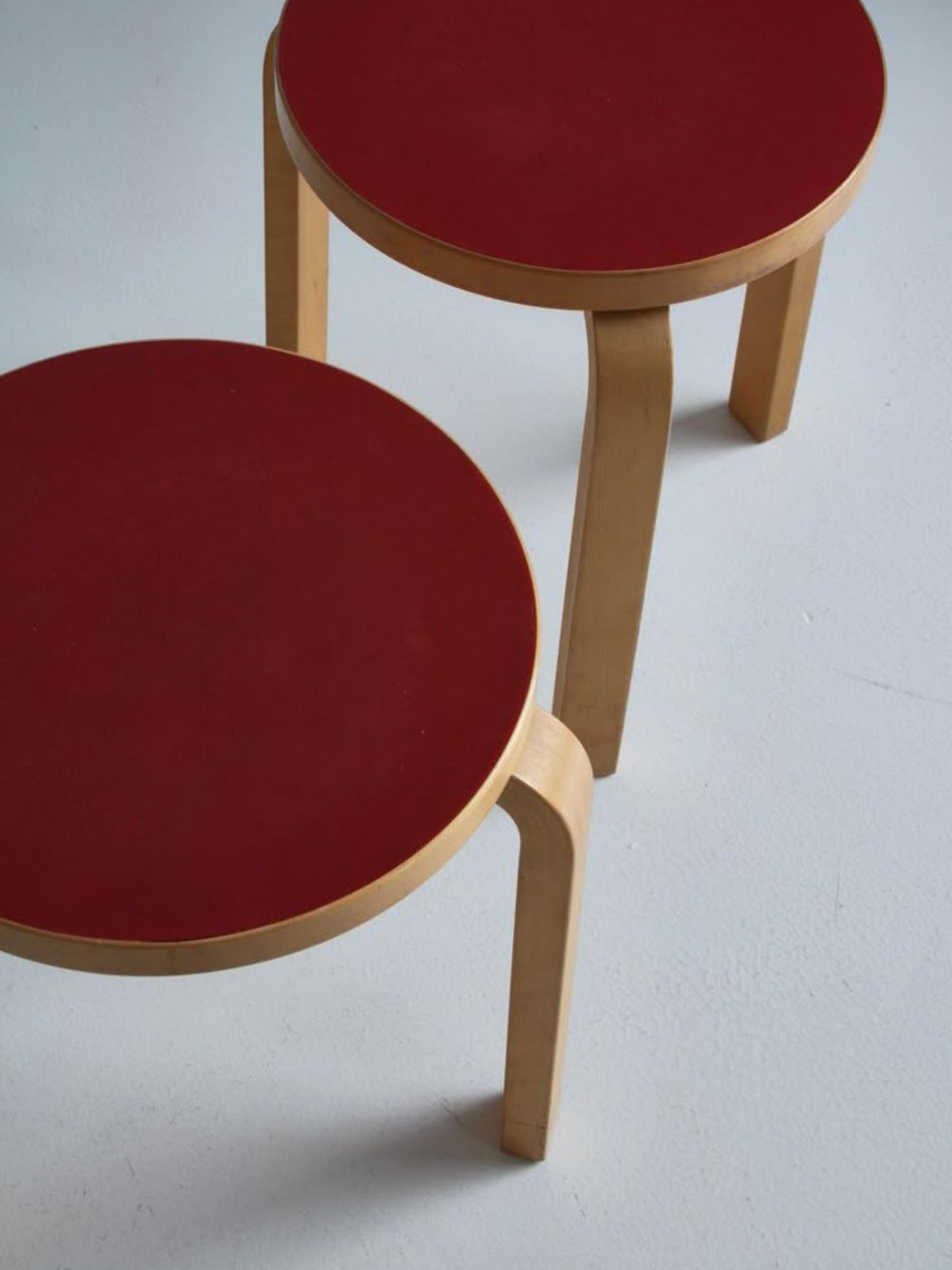 Stool 60 - Birch/Red Lacquered