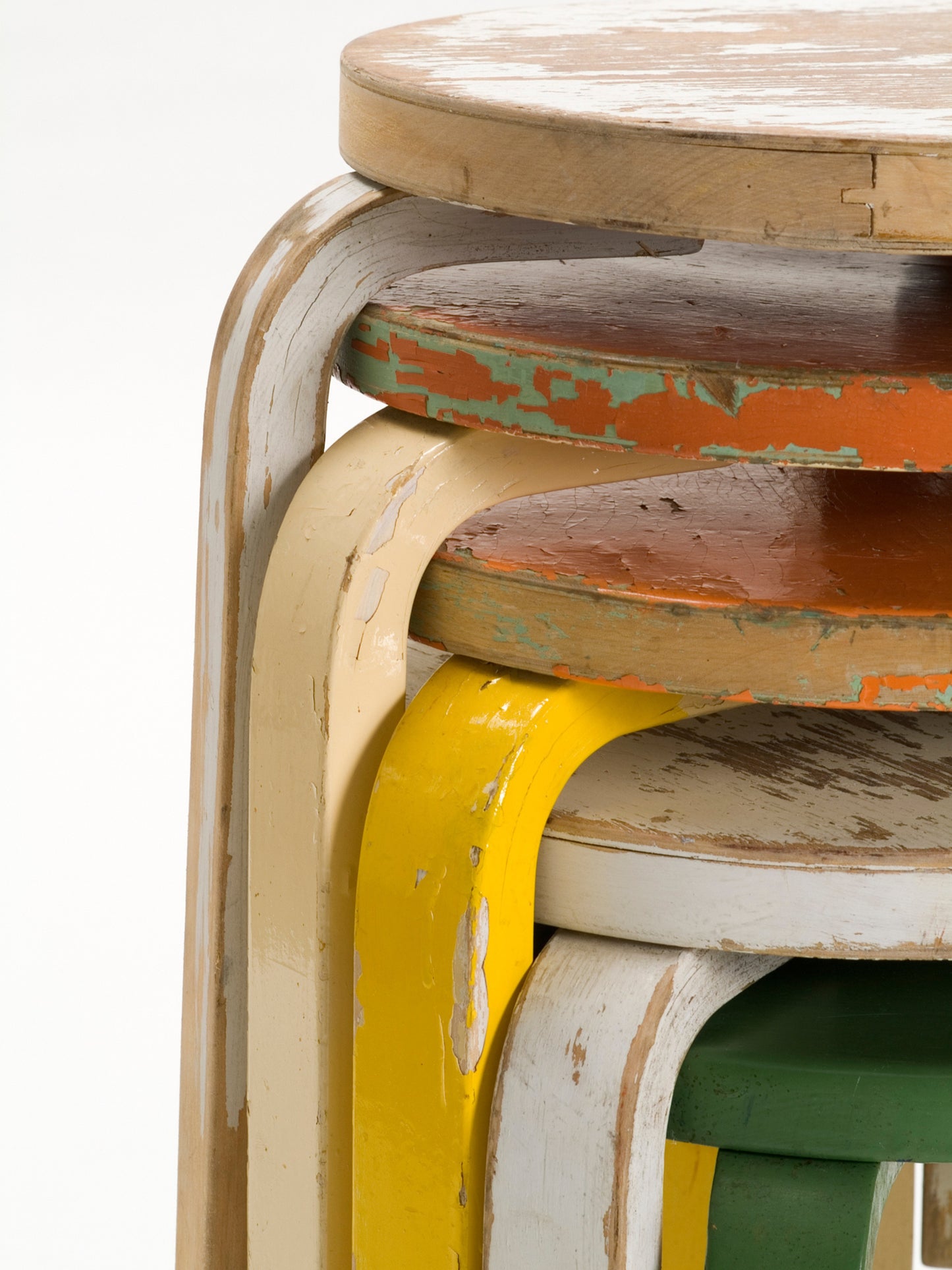 Stool 60 - Birch/Red Lacquered