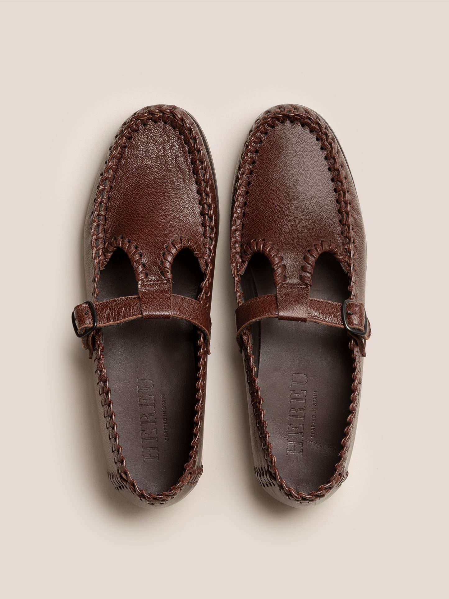 Alcover Braided Seams T-bar Loafer - Chestnut