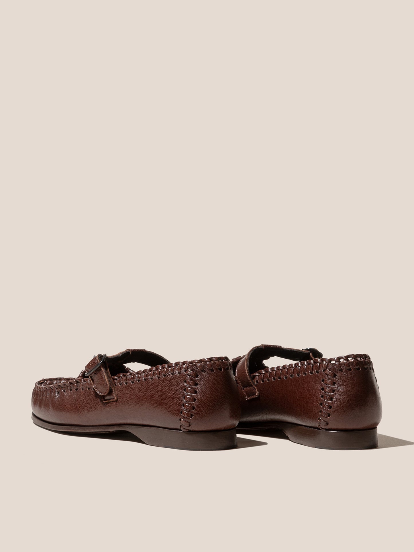 Alcover Braided Seams T-bar Loafer - Chestnut