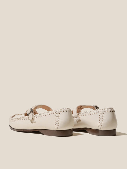 Alcover Braided Seams T-bar Loafer - Cream