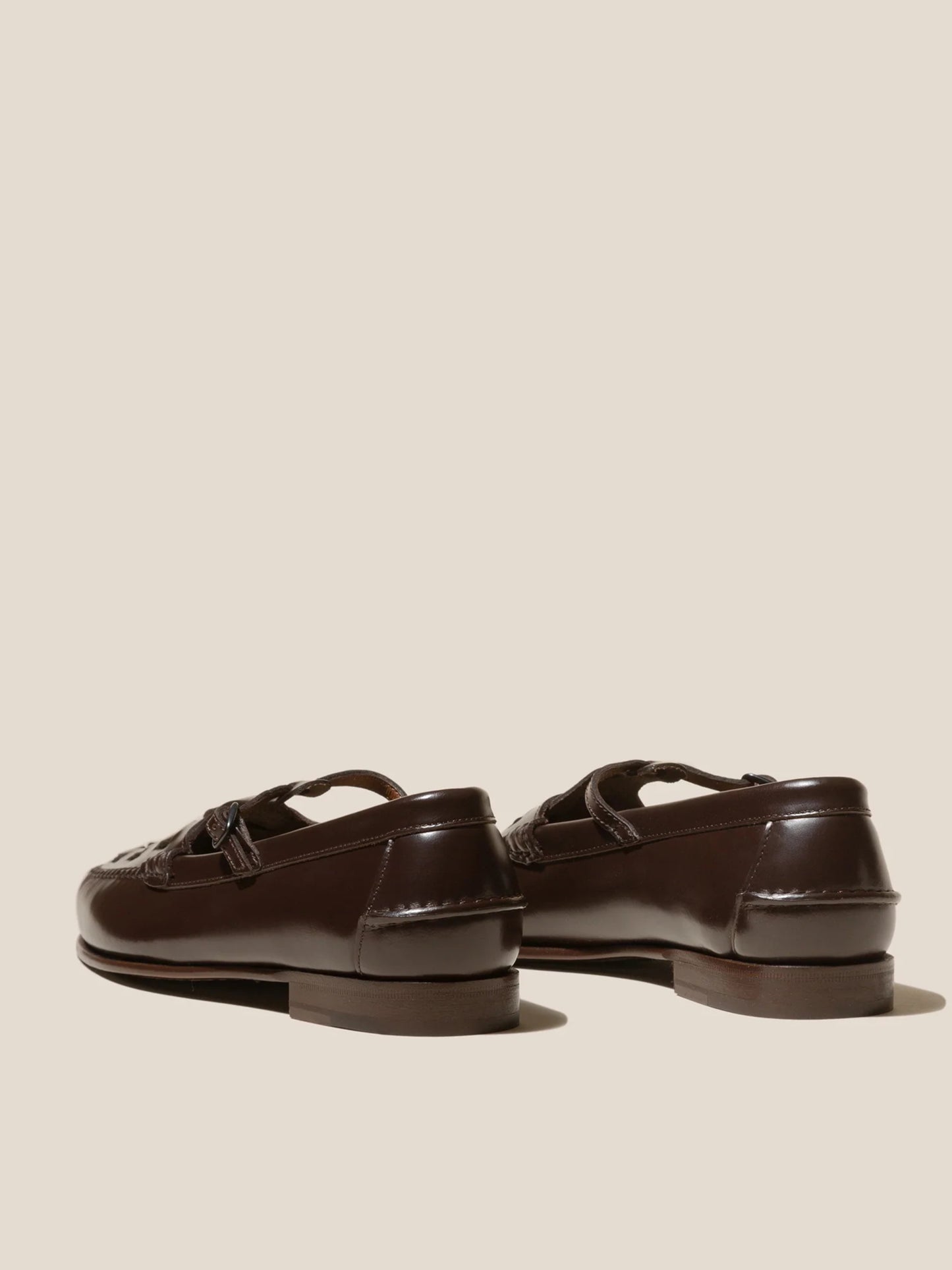 Maqueda Interwoven T-bar Loafer - Dark Brown