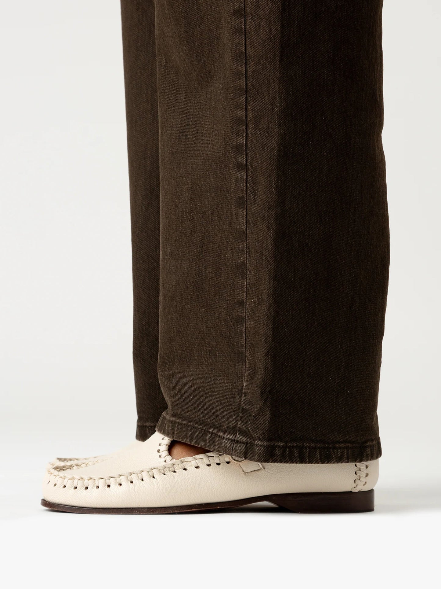 Alcover Braided Seams T-bar Loafer - Cream