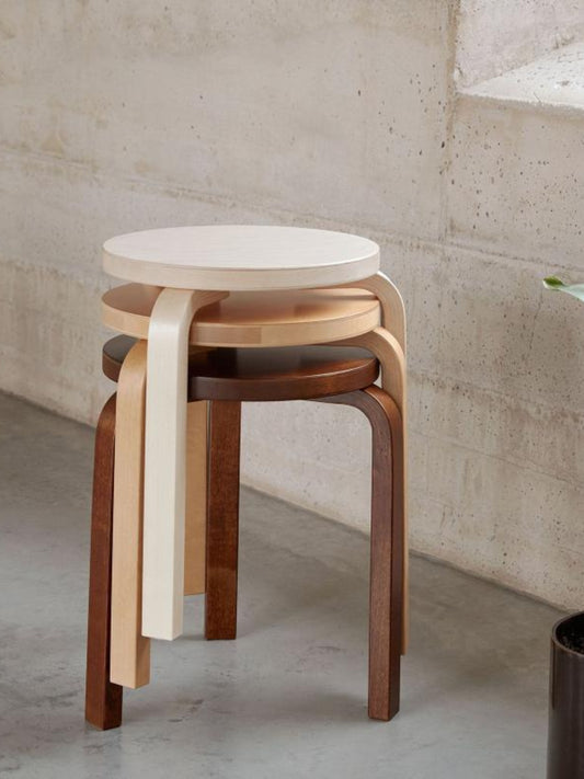 Stool 60 - Birch/White Laminate