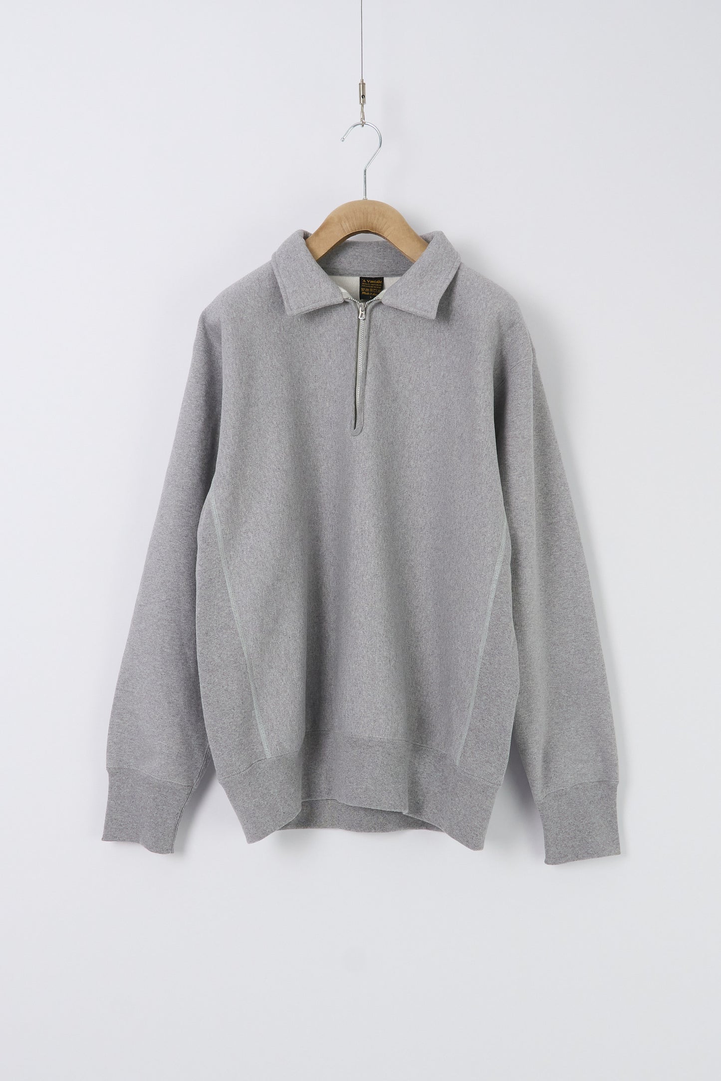 Half Zip Reverse Sweat Shirts - Grey